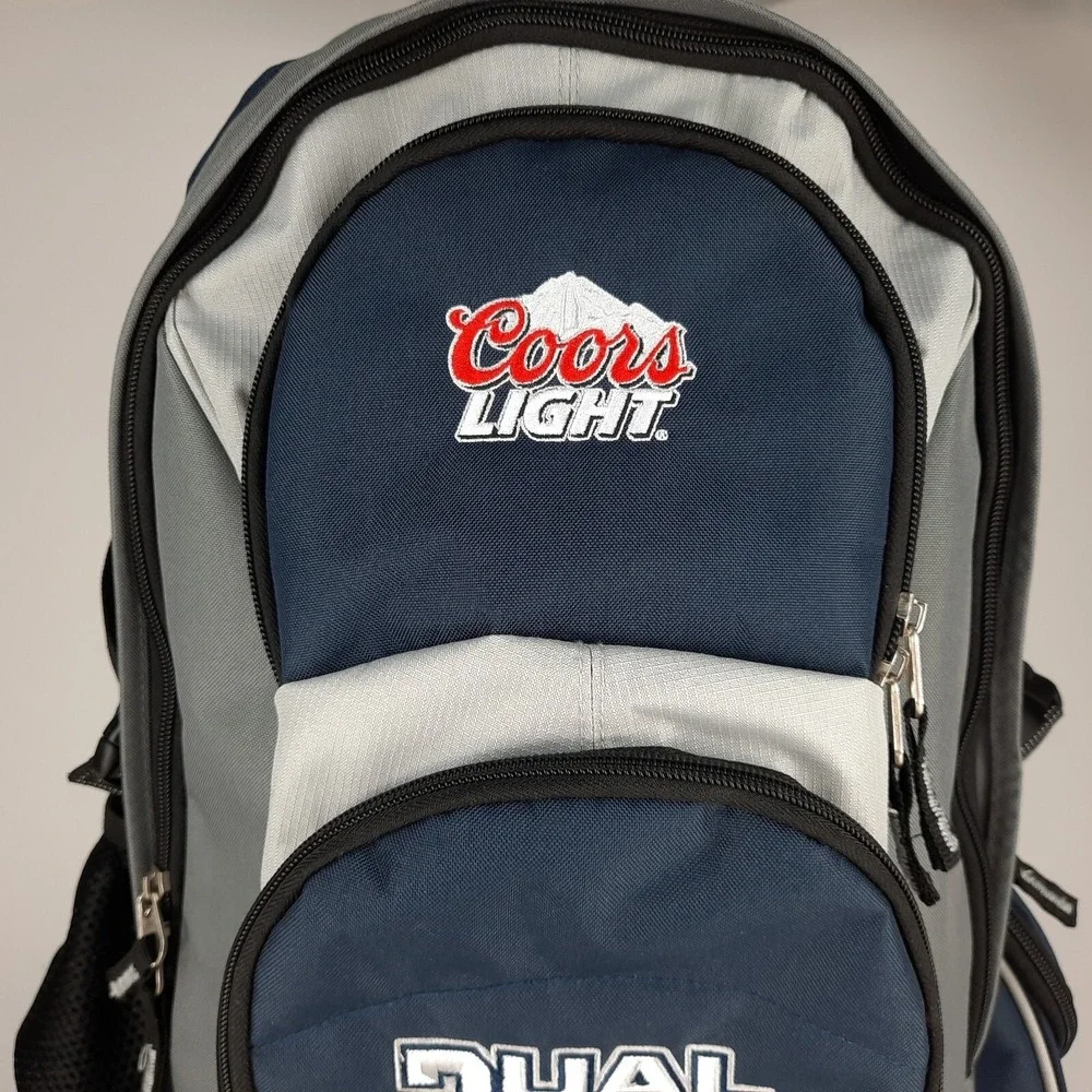 Uconn Huskies Dual NCAA Champs Basketball Coors Light Rolling Backpack Blue Grey